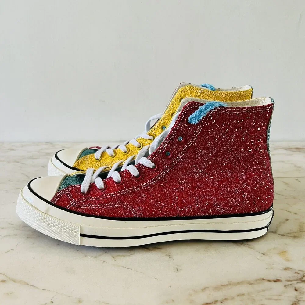 CONVERSE x JW ANDERSON Red Yellow Glitter Chuck 70 High Top - US 9.5 M / 11.5 W - Picture 6 of 12
